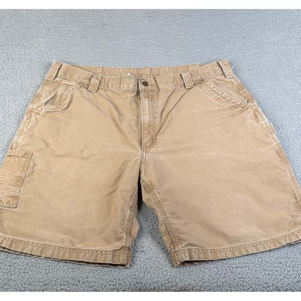 CARHARTT Cargo Shorts Mens 40 Khaki Carpenter Distressed Streetwear Workwear 9"
